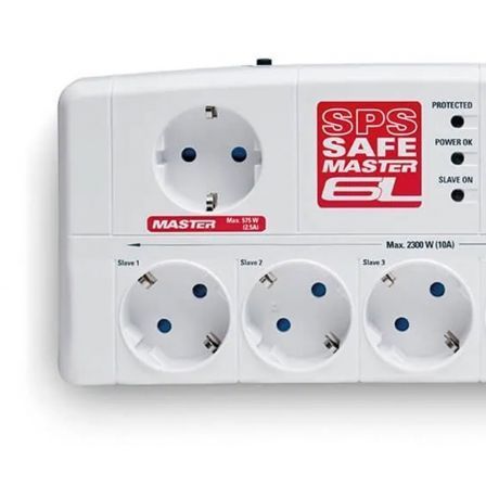 Salicru SPS SAFE Master Regleta Protectora con 5 Tomas y 2 USB, Blanco